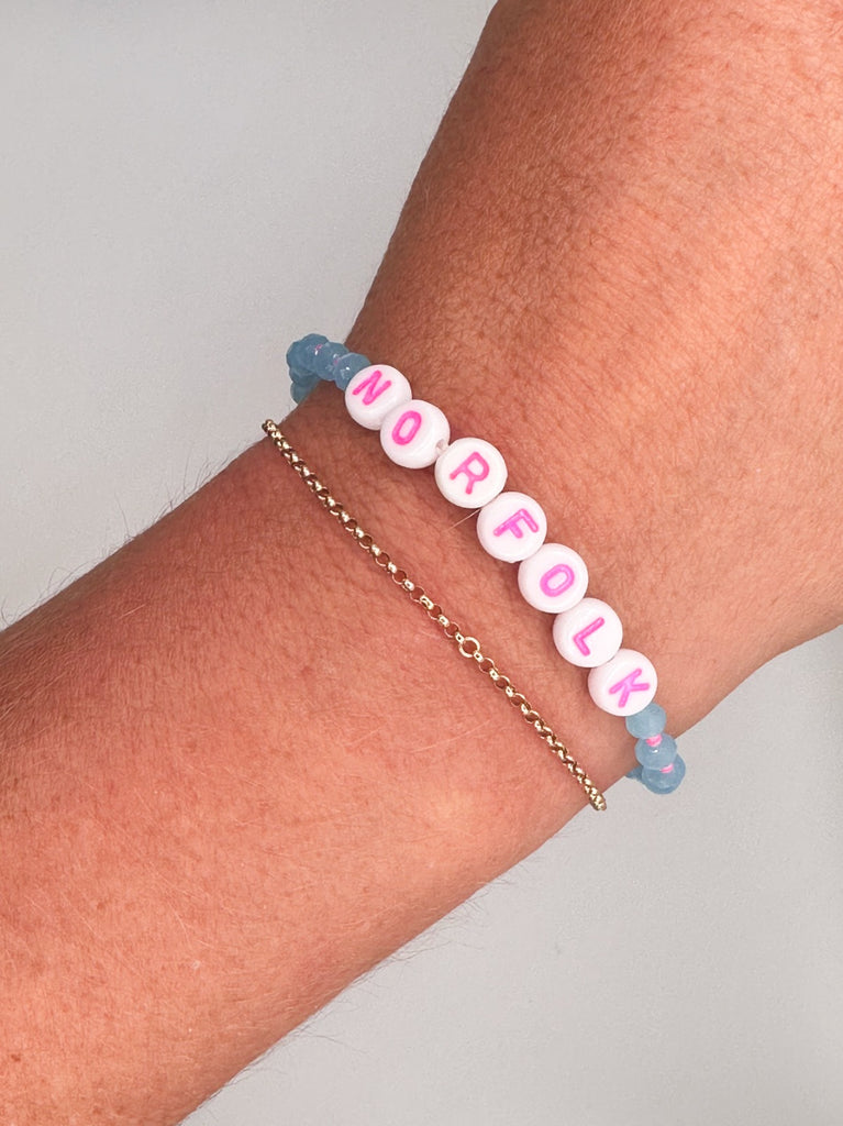 Norfolk crystal Bead Bracelet - Blue