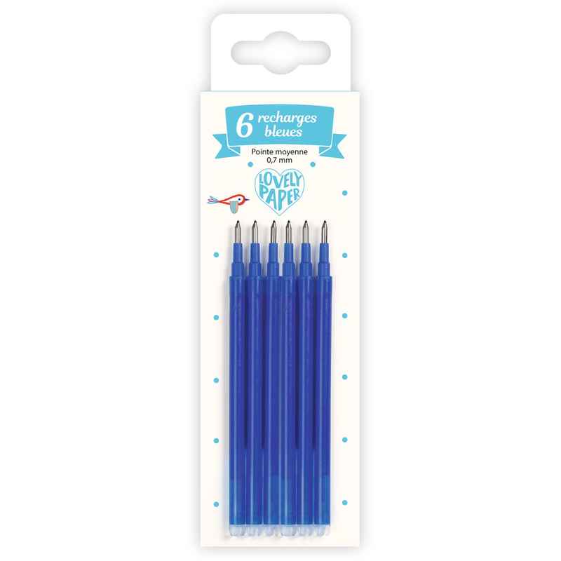 6 Erasable Blue Refills