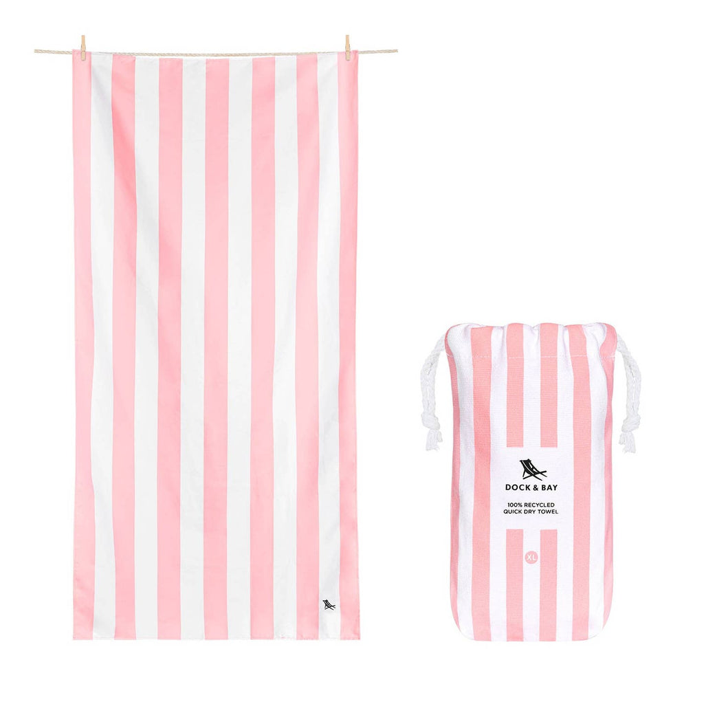 Dock & Bay Quick Dry Towel - Cabana - Malibu Pink -XL