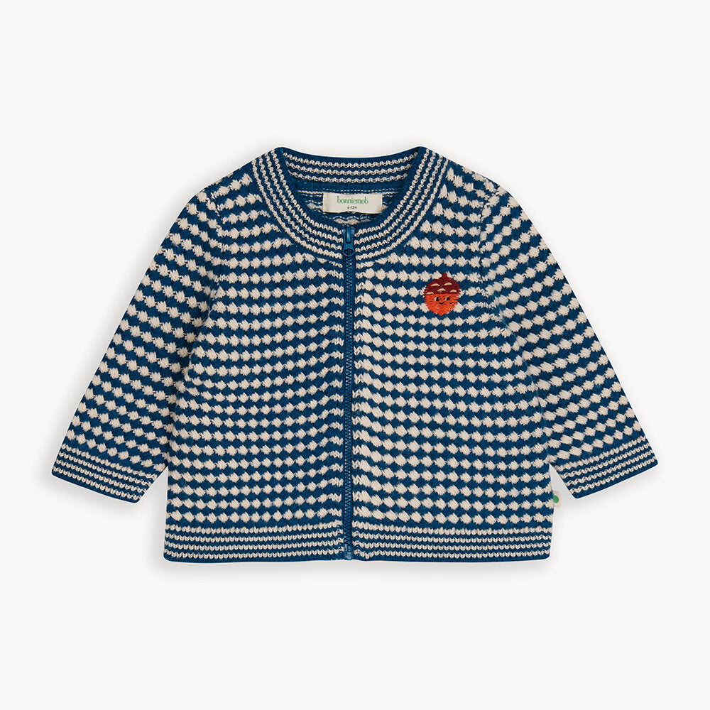 Homey - Navy Mix Chunky Checker Cardigan