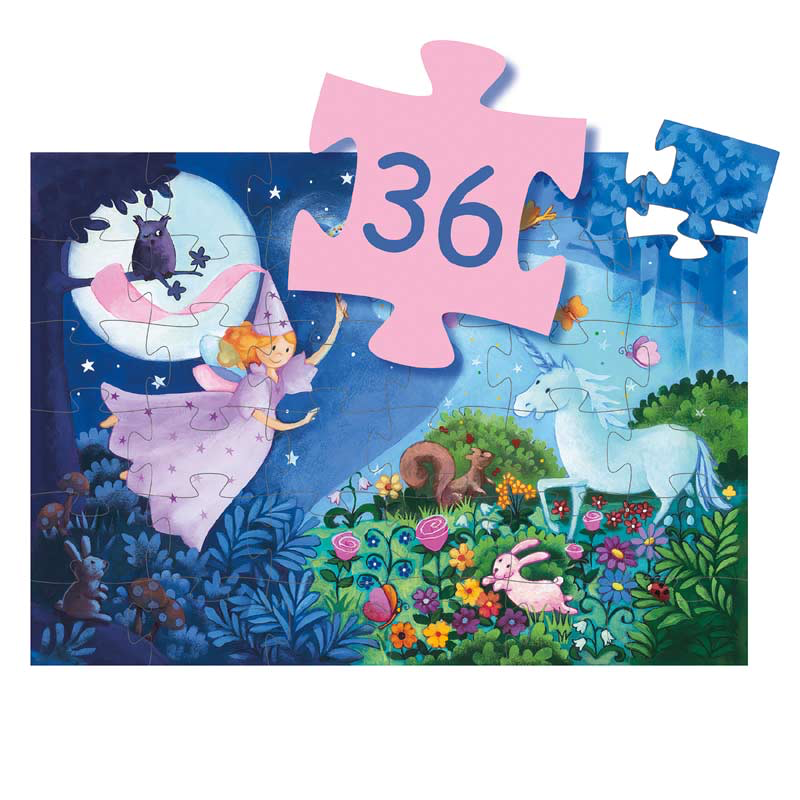 Silhouette Puzzle - The Fairy and the Unicorn 36pcs