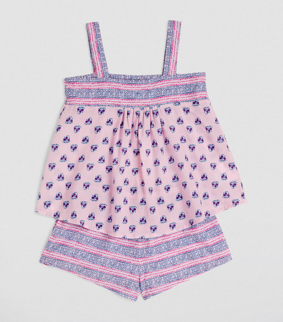 Girls Pink Cotten Short Set