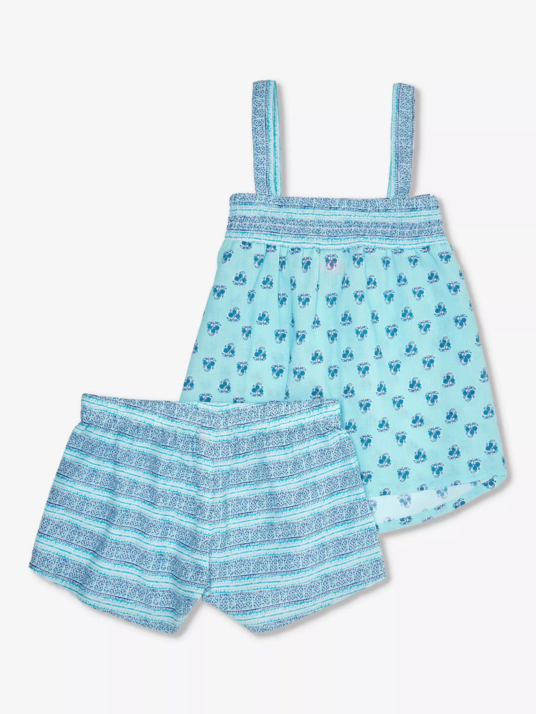 Girls Blue Cotten Short Set