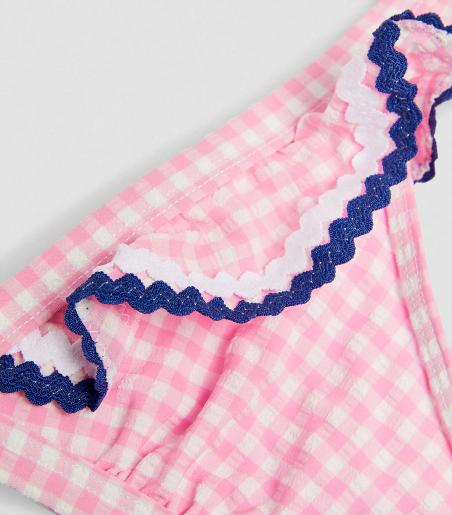 Teen Girls Pink Gingham Frill Bikini