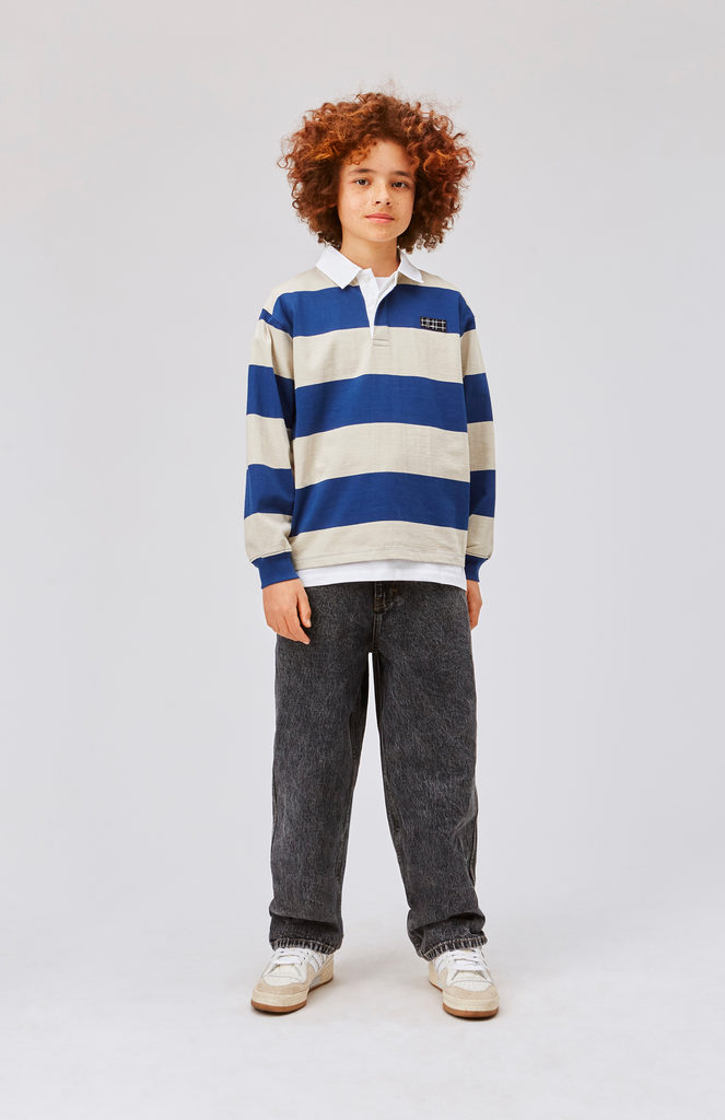 Relz Indigo Overcast Stripe Rugby Shirt